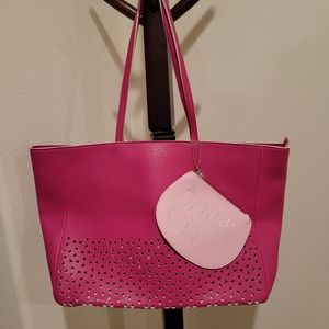 Bath & Body Works pink tote w/cosmetic bag